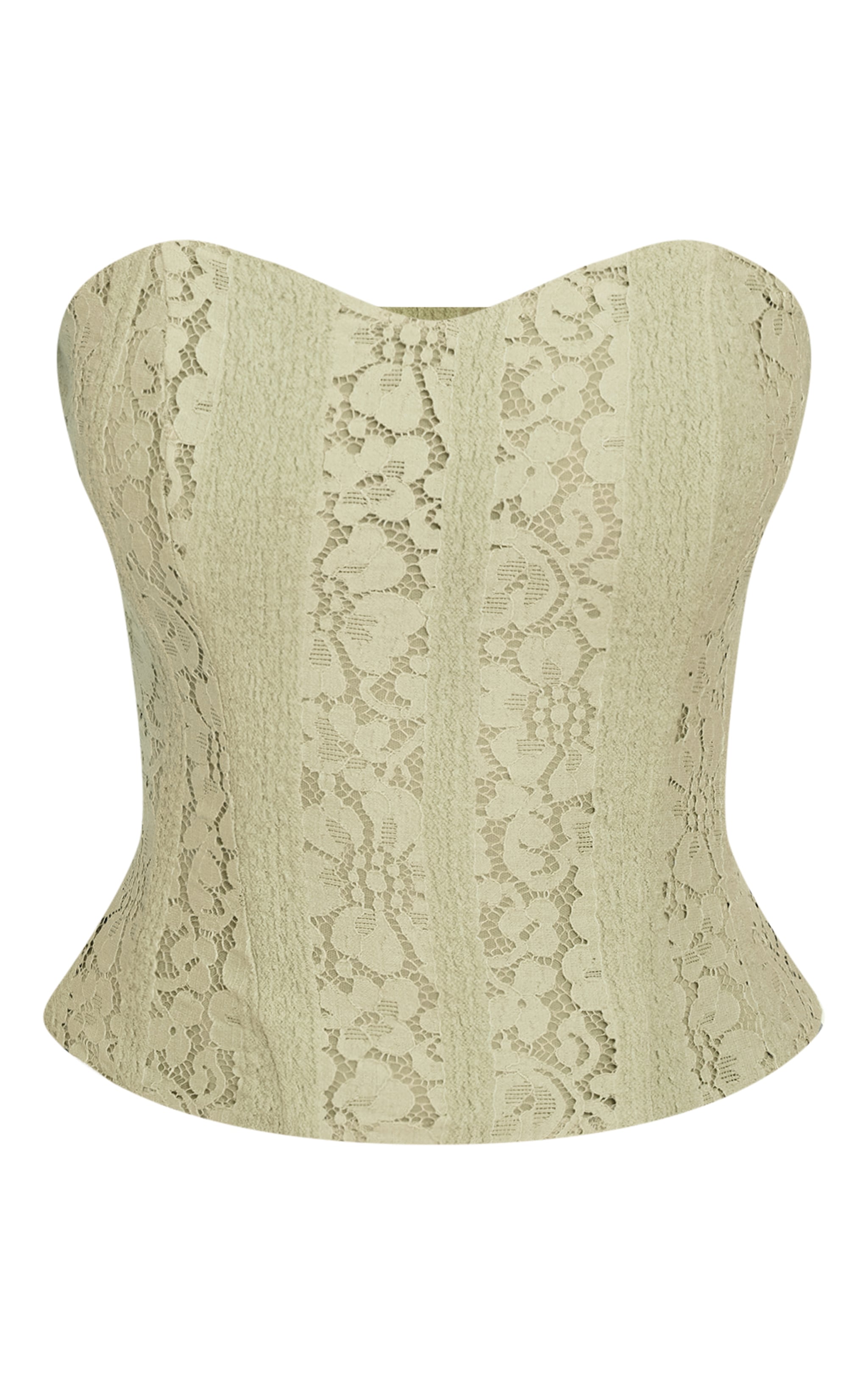 Sage Green Lace Boned Bandeau Corset Top image 5