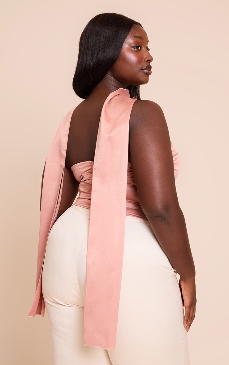 Plus Dusty Pink Ruched Corset image 2