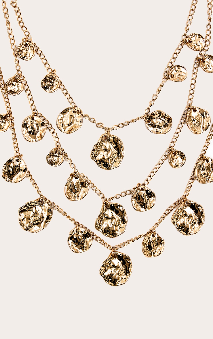 Collier abstrait doré effet fondu à maillons en chaîne image 2