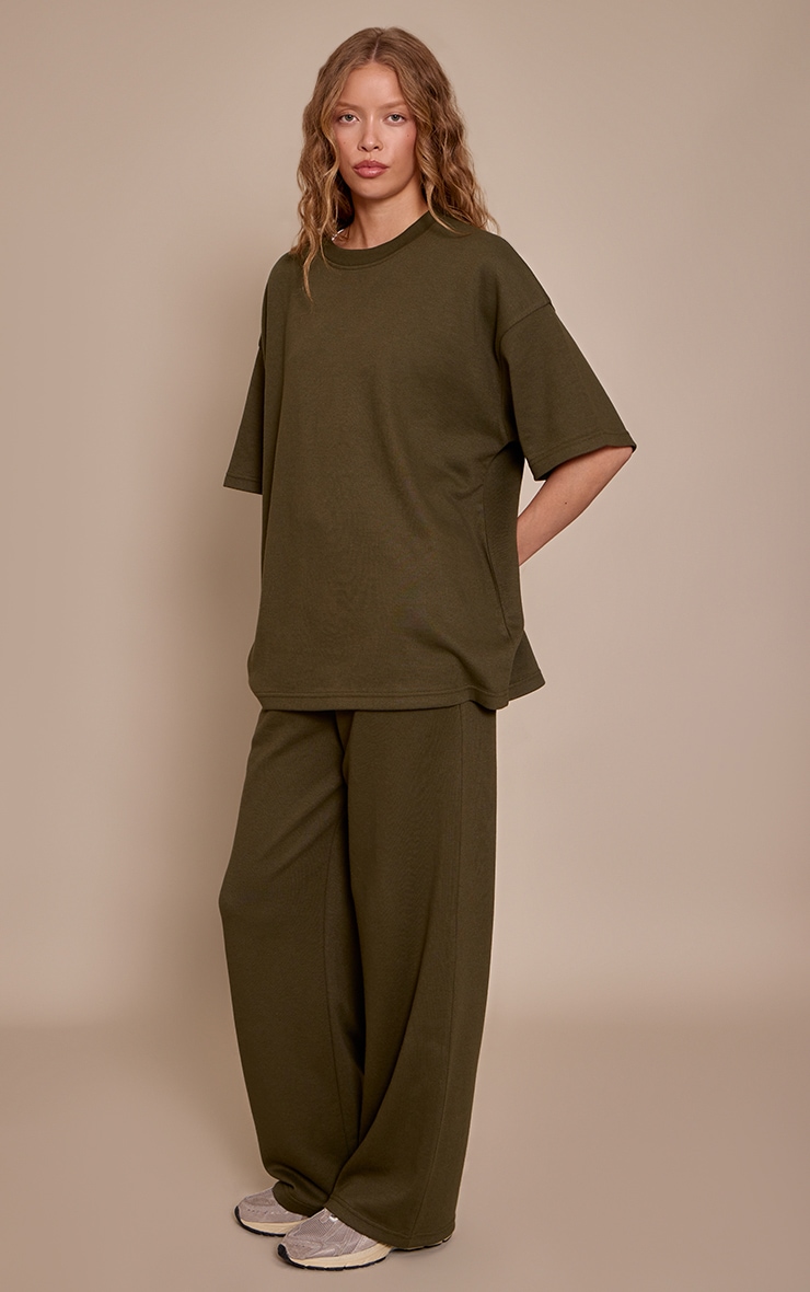 Olive Green Jersey Oversized T Shirt image 3
