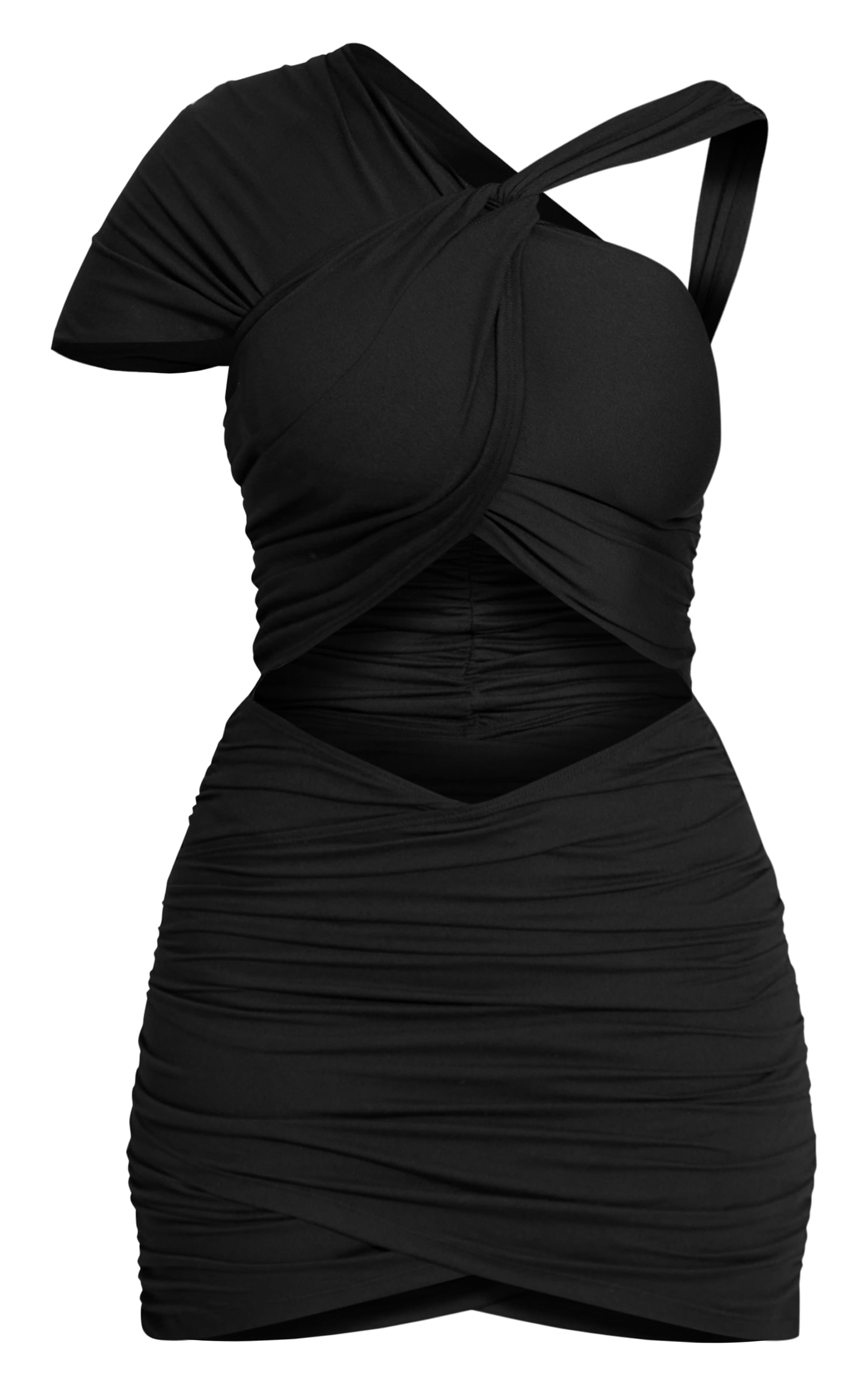 Shape Black Sculpt Wrap Over Twist Mini Dress image 5