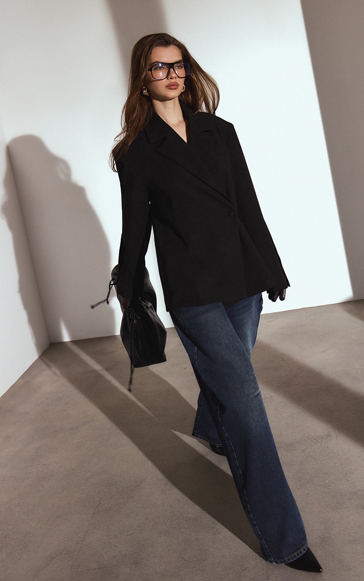 Dark Blue Vintage Low Rise Barrel Jeans image 2