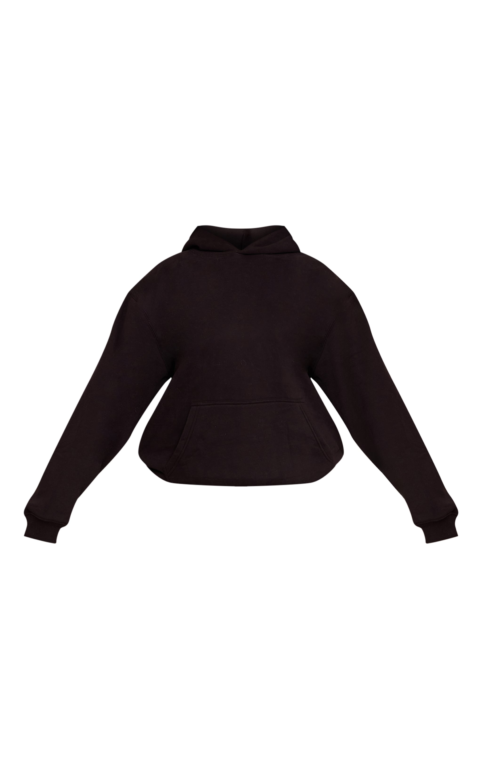 Plus Black Cotton Fleece Pullover Hoodie image 5
