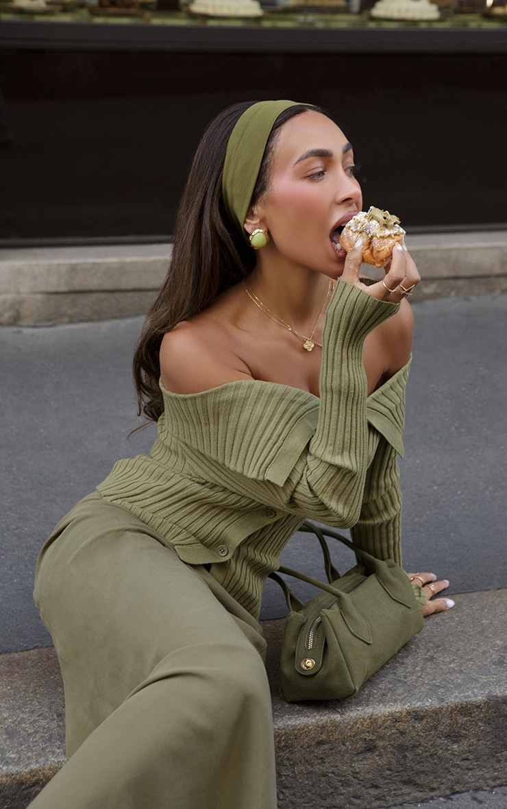 Olive Tencel Maxi Skirt image 4