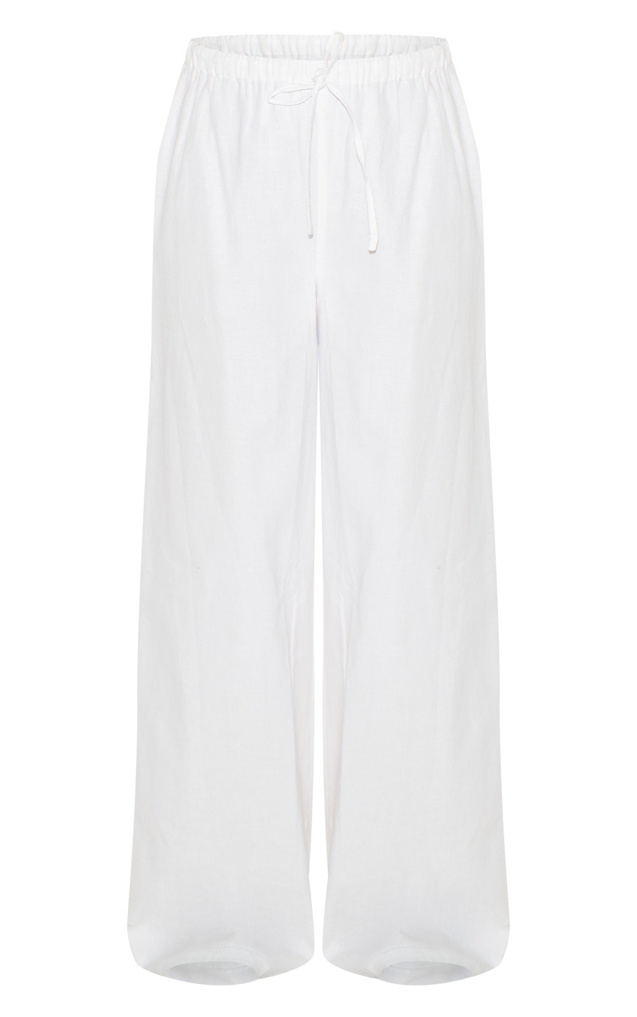 Pantalon large blanc à cordons ajustables image 5