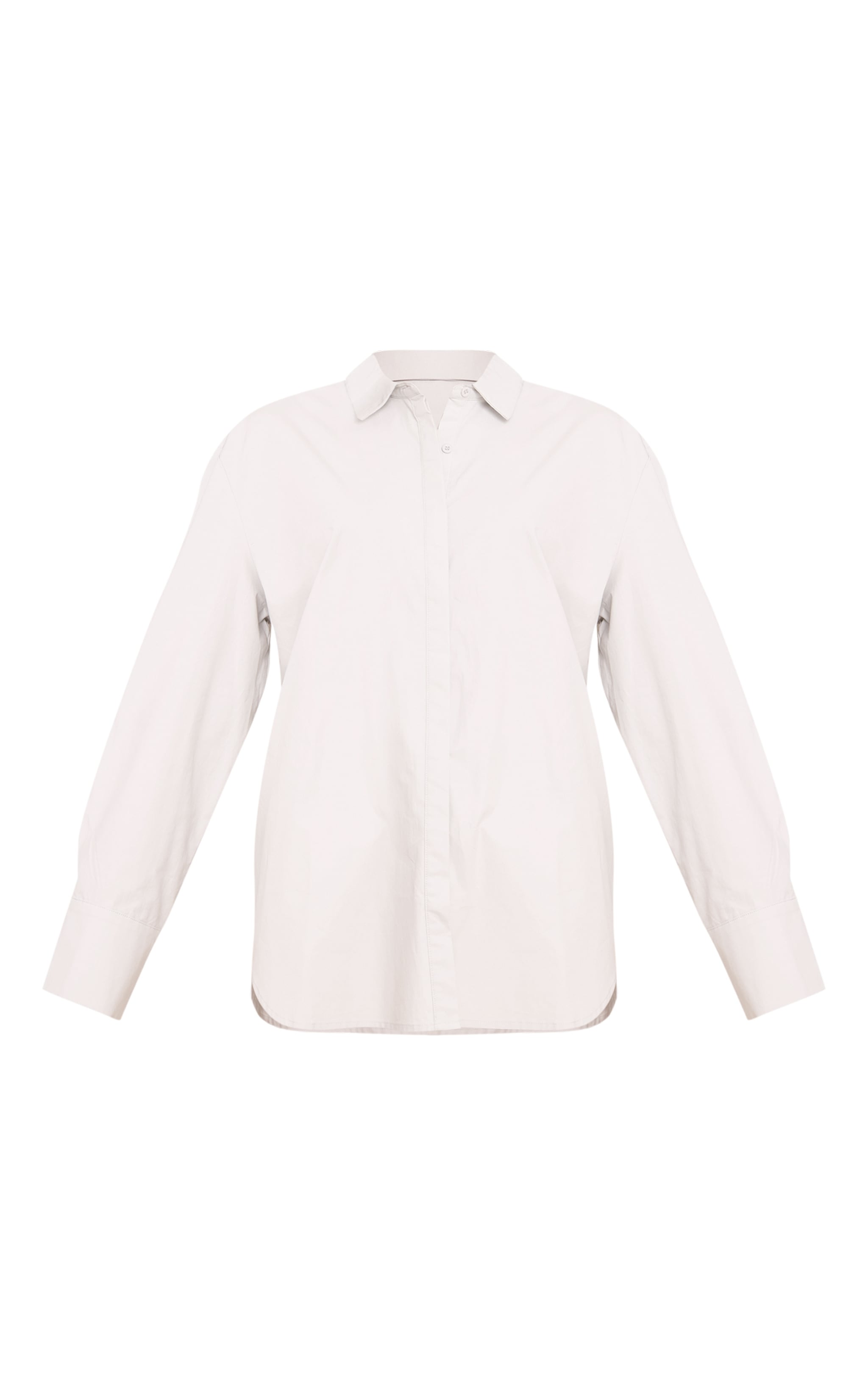 Light Grey Cotton Oversized Cuff Shirt image 5
