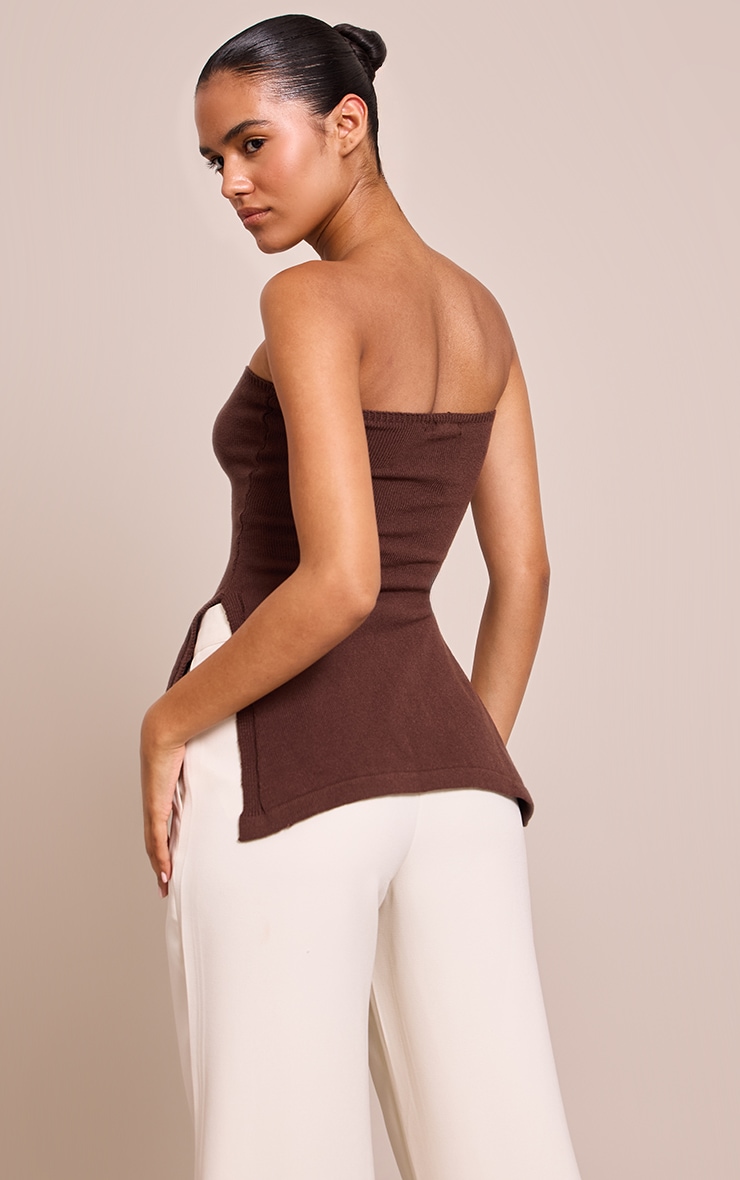 Chocolate Bandeau Longline Top image 2