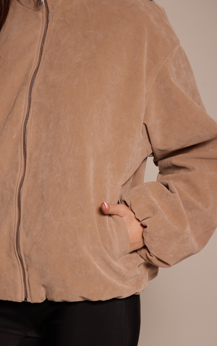 Sand Suede Bomber Jacket image 4