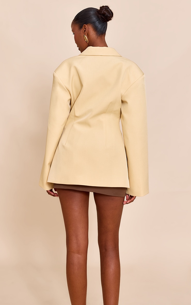 Butter Cream Tailored Cinched Waist Blazer image 2