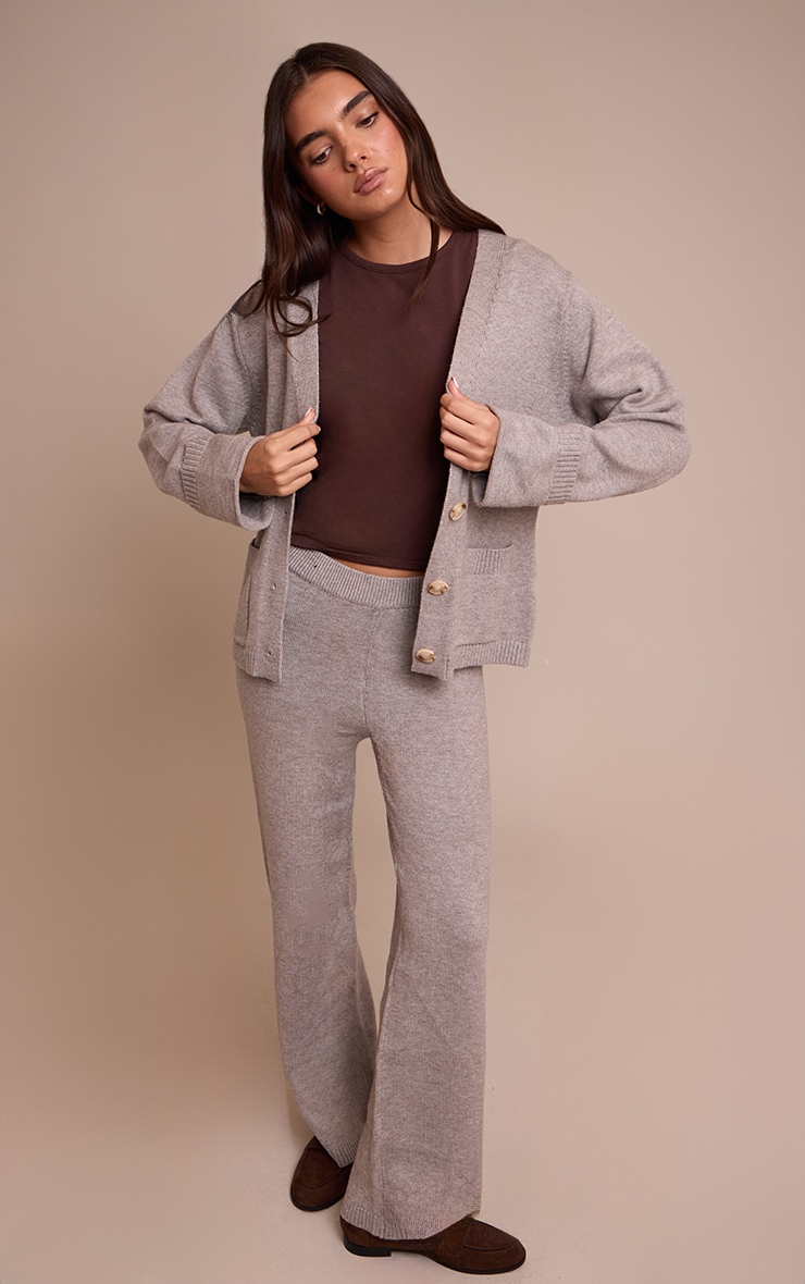 Soft Grey Turn Back Cuff Cardigan image 3