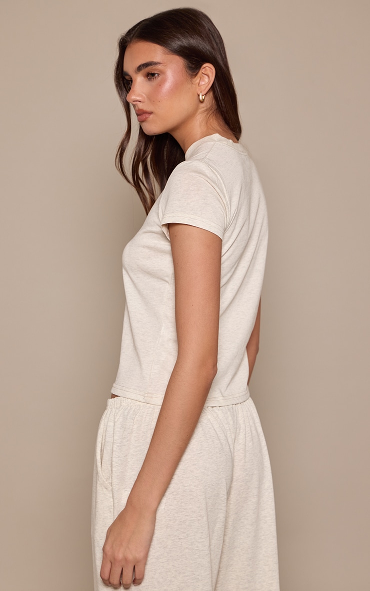 Grey Marl Soft Textured Relaxed Short Sleeve T-Shirt image 2