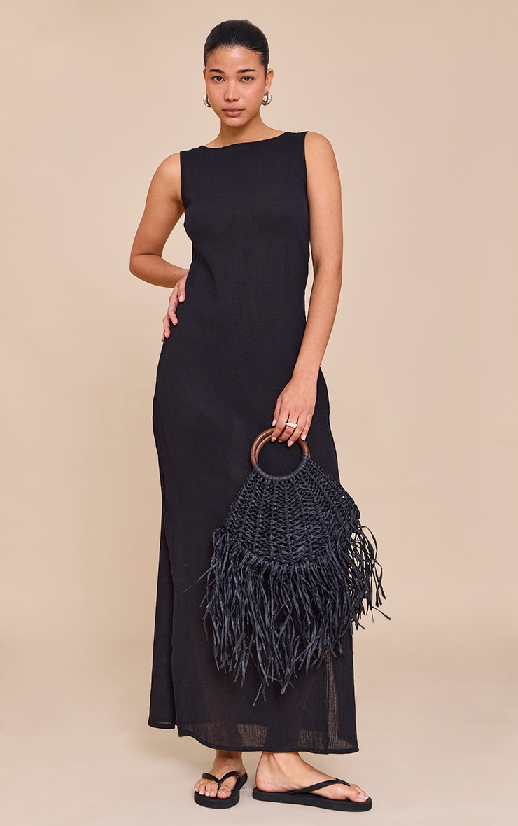 Robe mi-longue sans manches en mousseline de soie image 3