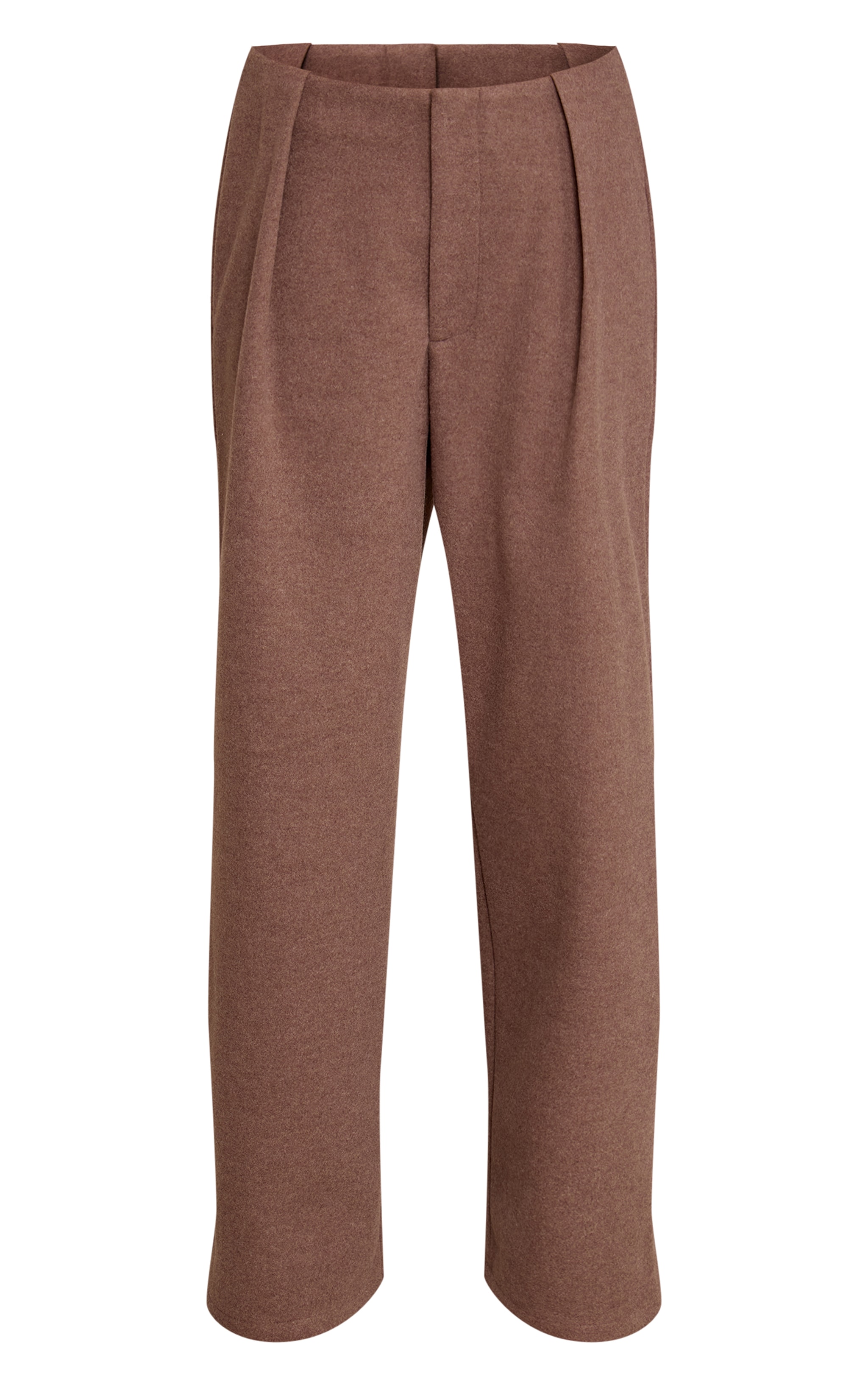 Petite Deep Taupe Wool Look Belted Pants image 5