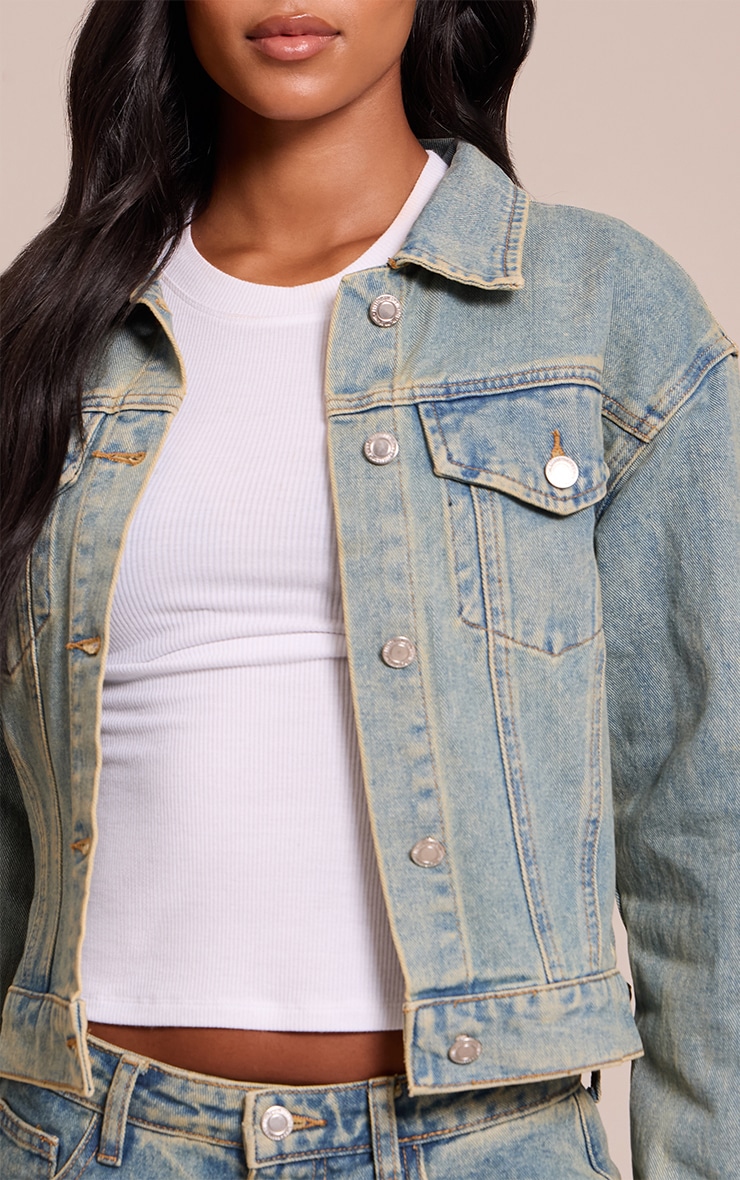 Tall Vintage Slim Fit Denim Jacket image 4