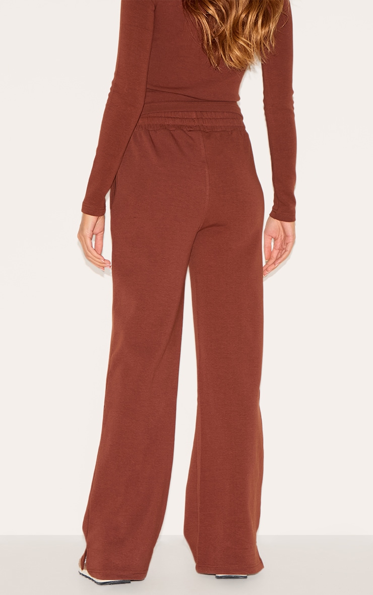  Chocolate Interlock Wide Leg Split Hem Sweatpants image 3