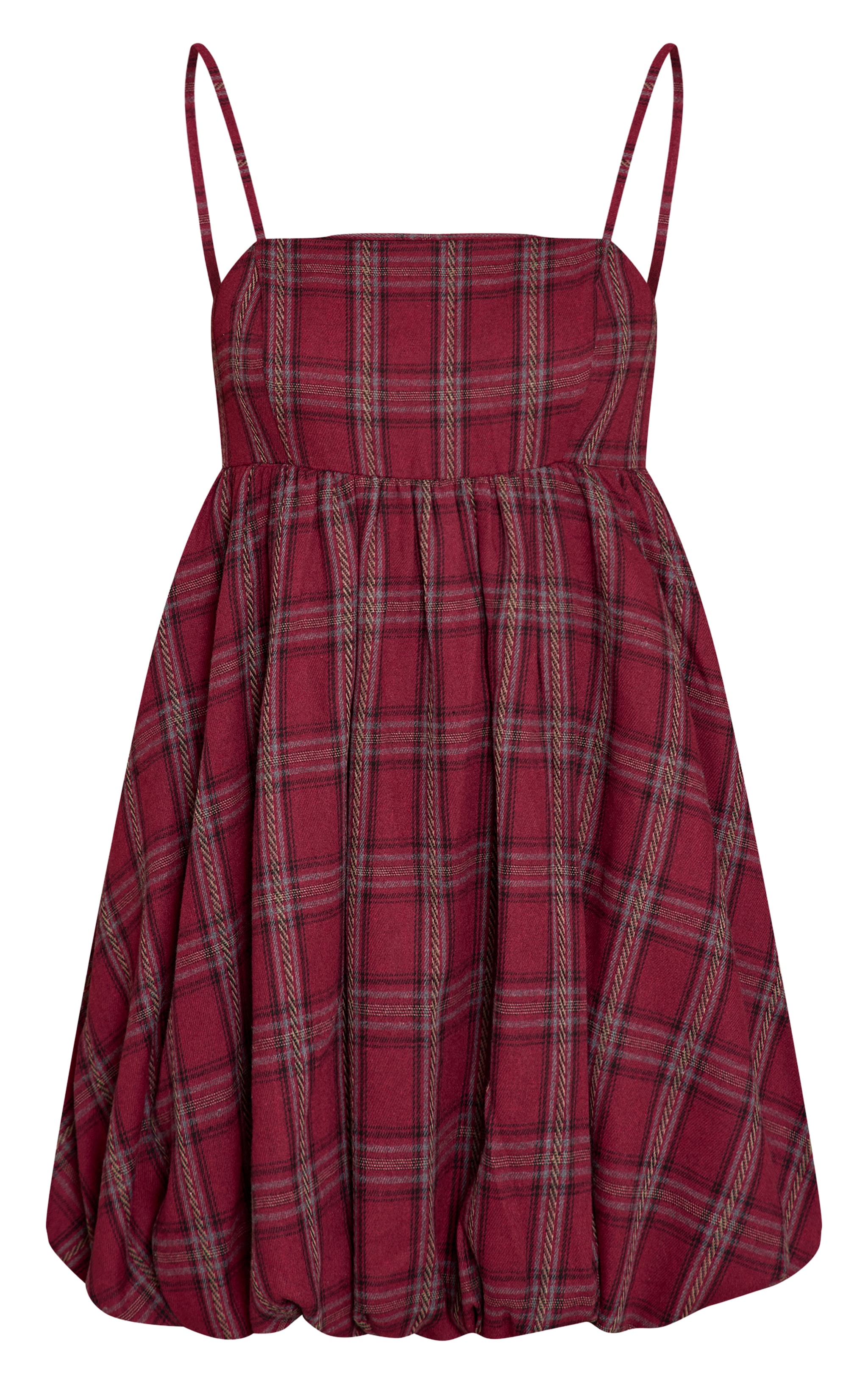 Red Check Strappy Puff Ball Dress image 5