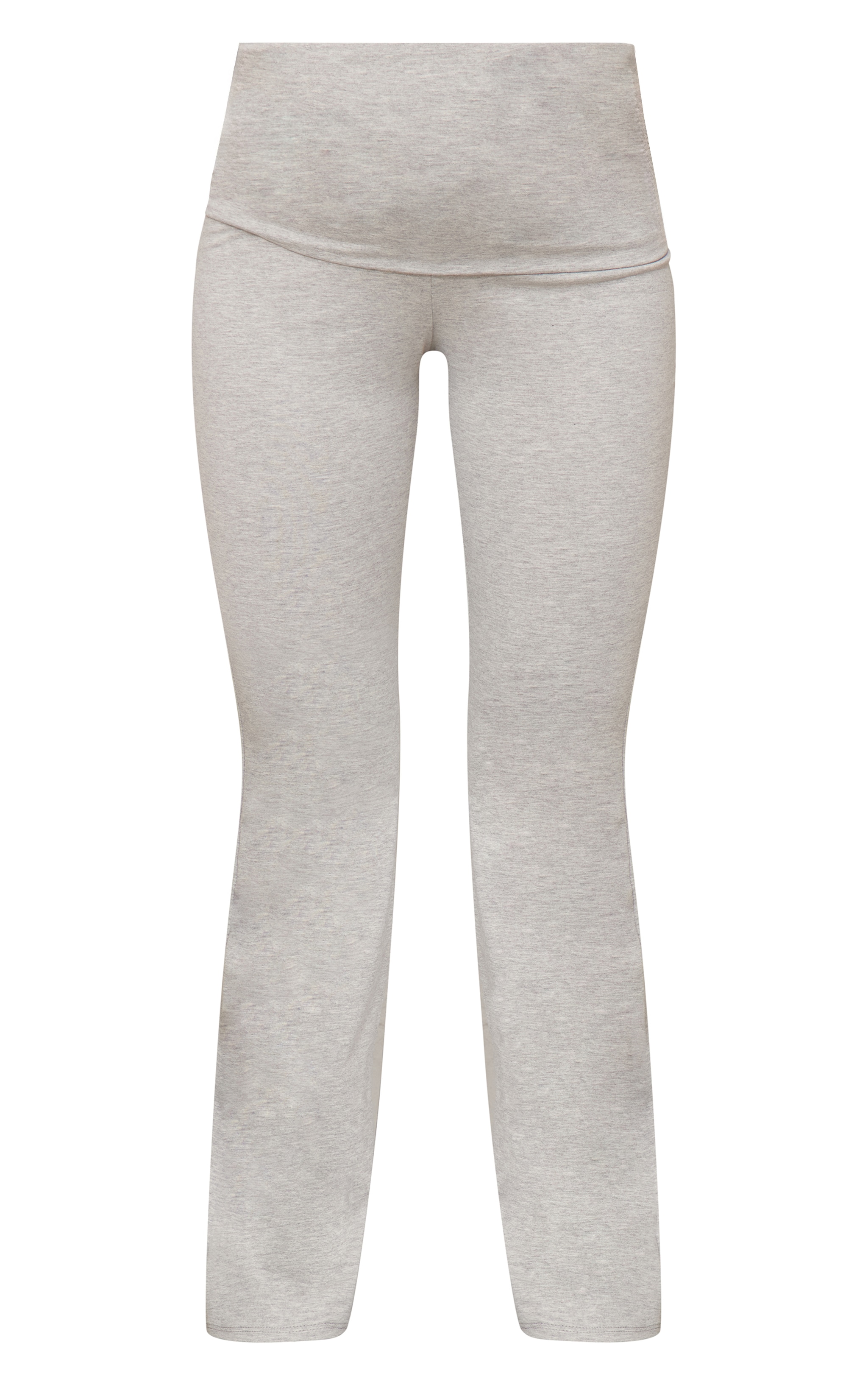 Maternity Grey Marl Fold Over Flared Leggings image 5