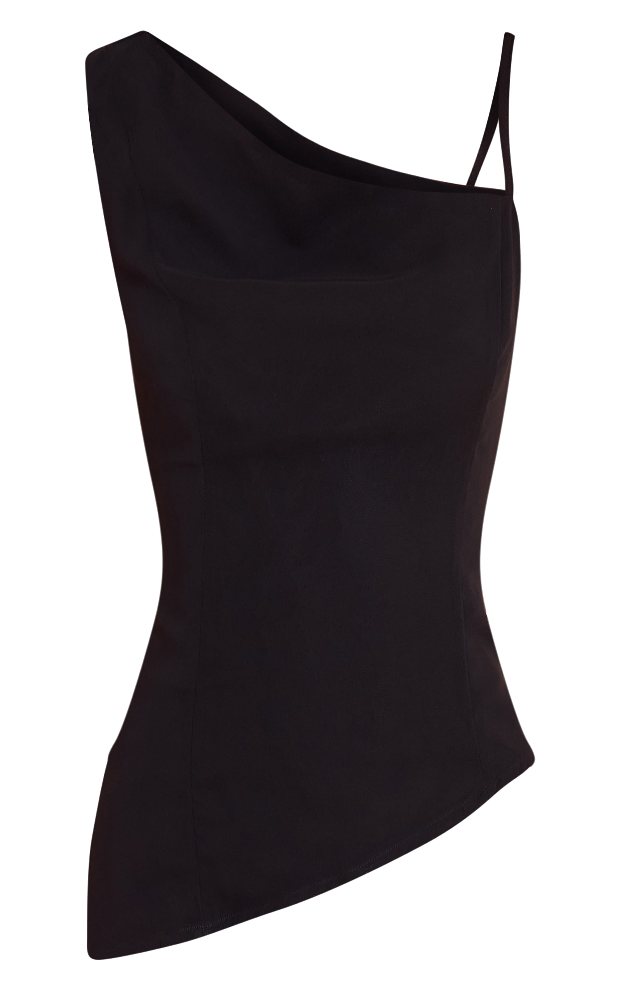 Black Chiffon Asymmetric Cami Top image 5