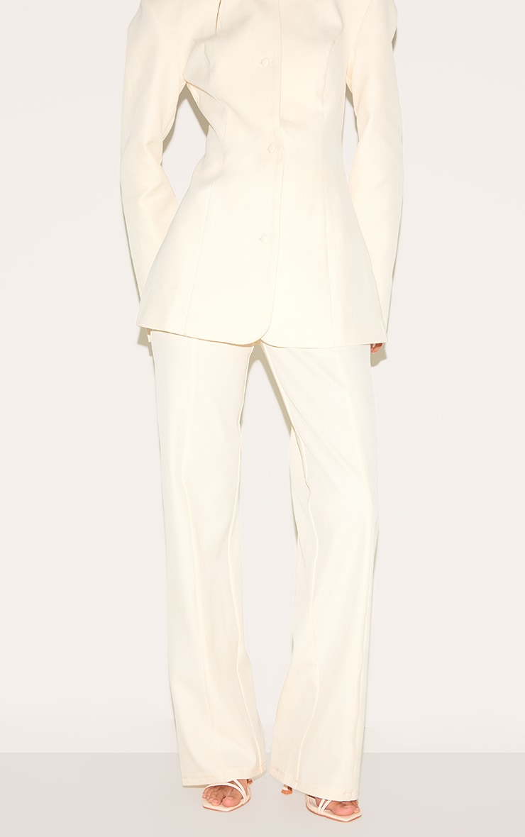 Pantalon de tailleur large amande image 2