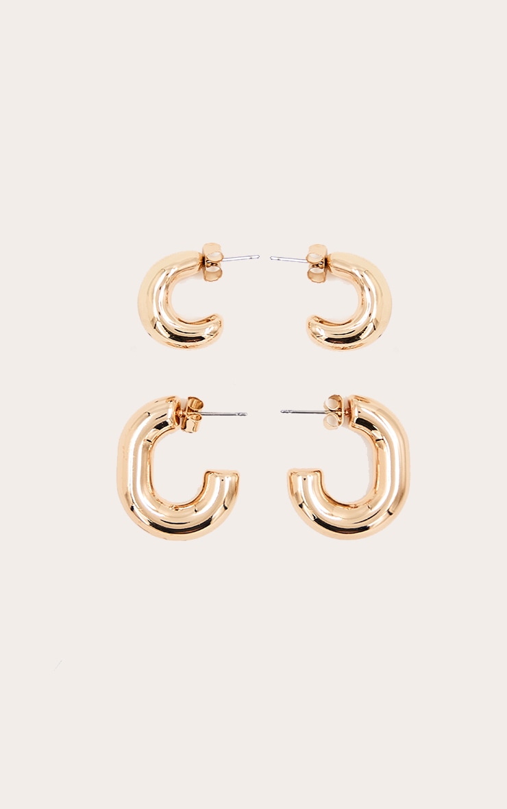 Gold Smooth Chunky Hoop Multi Pack image 2
