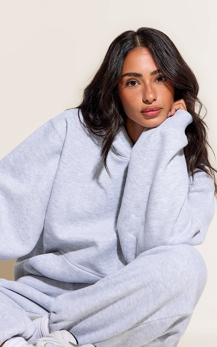 Petite Ash Grey Oversized Pull Over Hoodie image 4