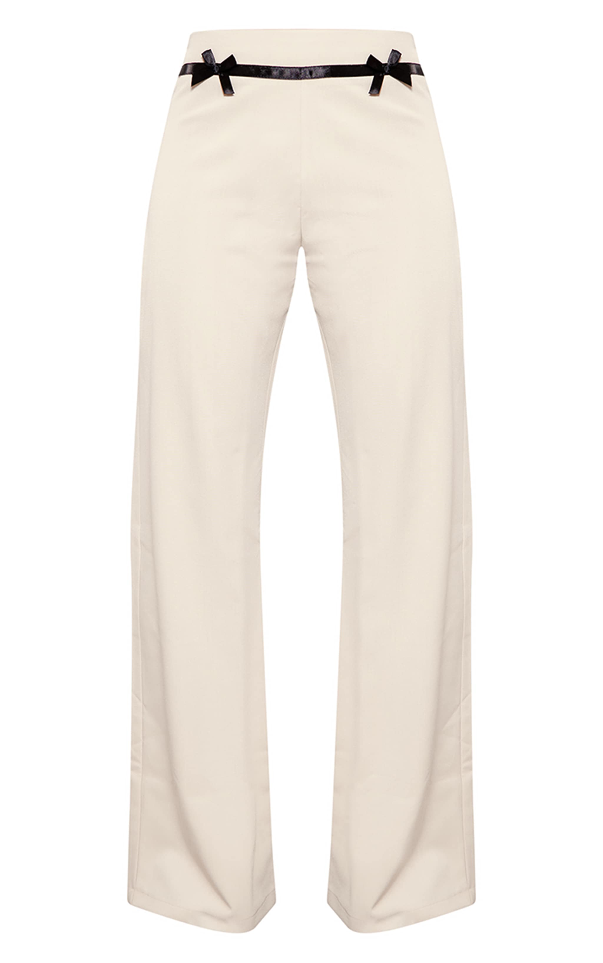 Stone Tailored Woven Bow Detail Low Rise Wide Leg Pants image 5