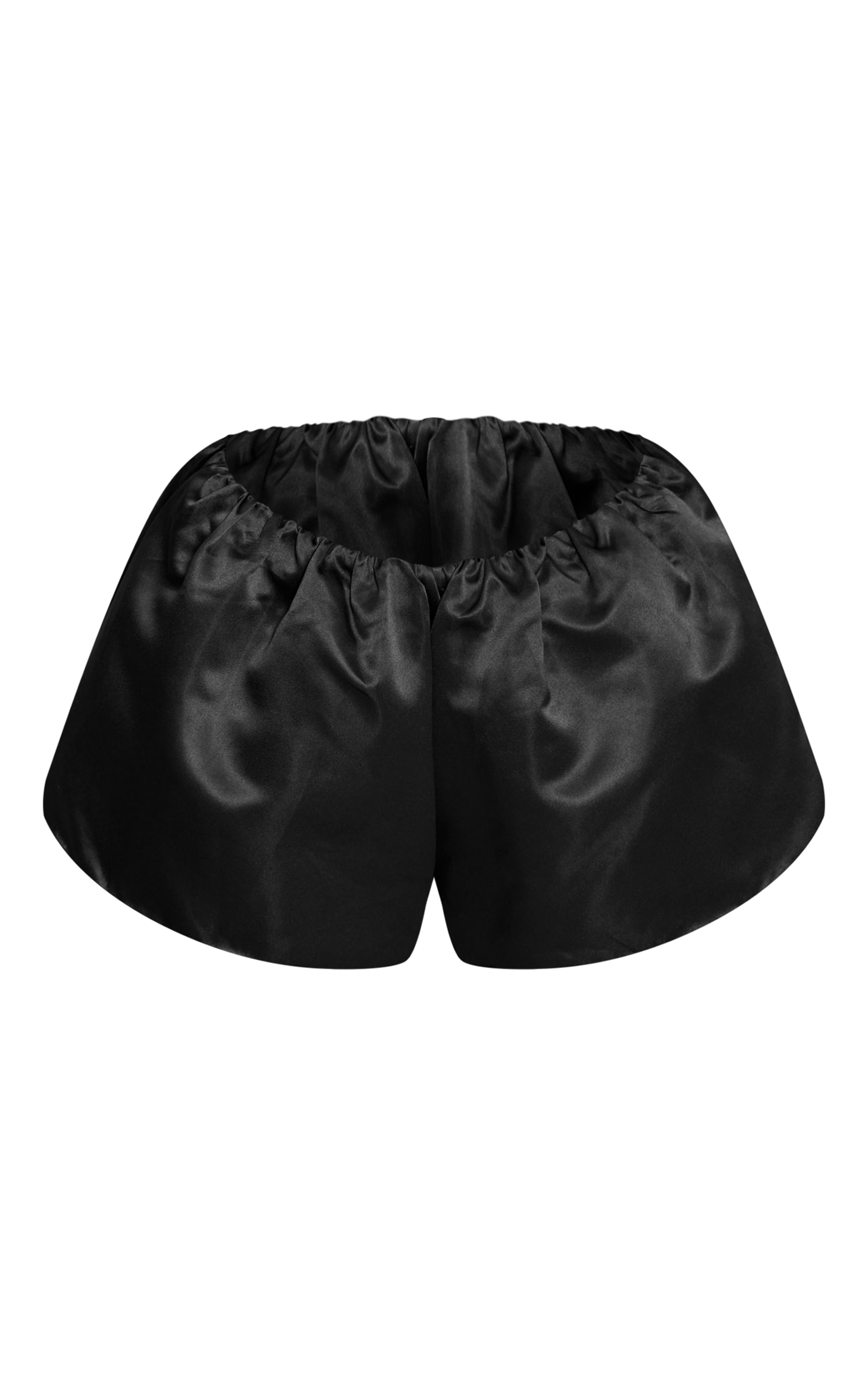 Black Satin Puffball Shorts image 6