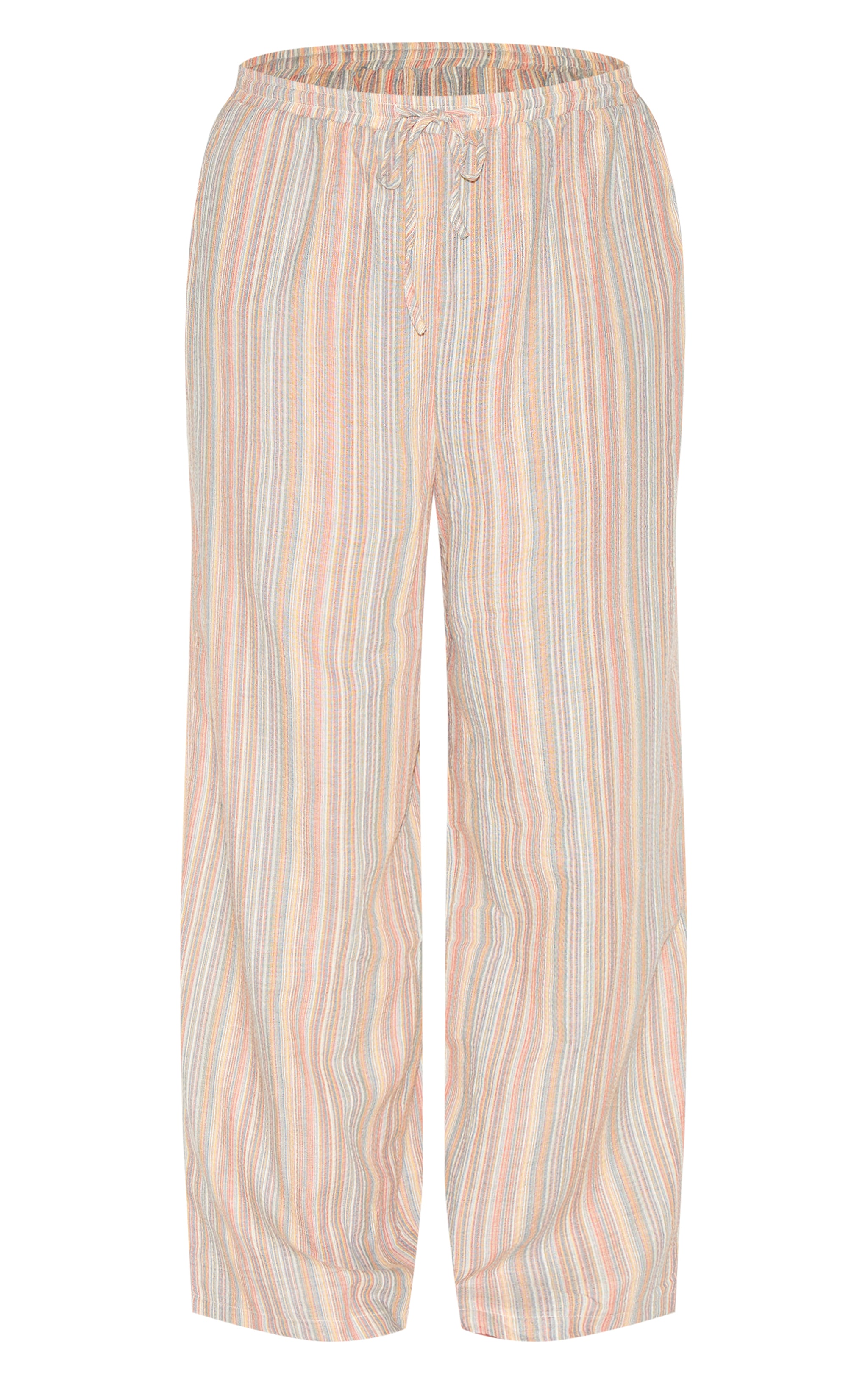 Plus Multi Stripe Linen Look Drawstring Pants image 5