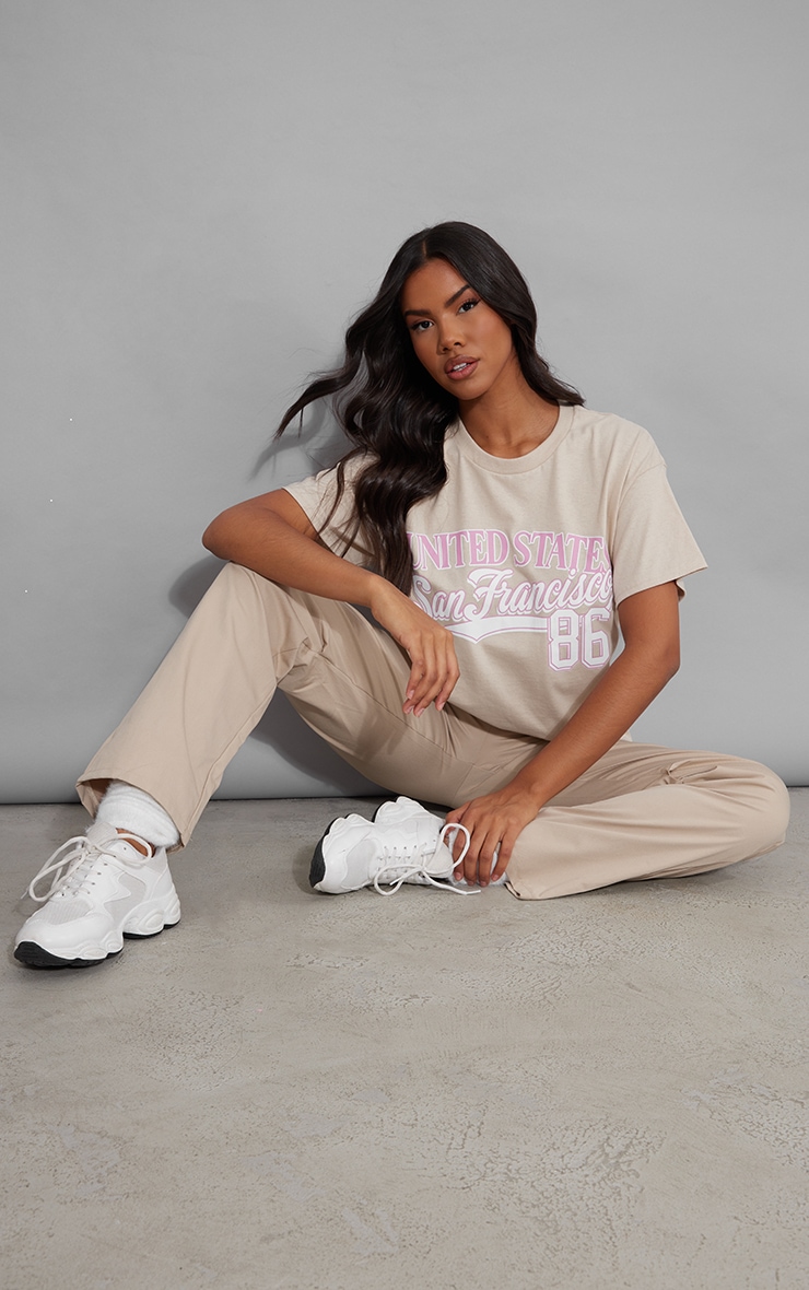 Taupe Us San Francisco Print T Shirt image 3