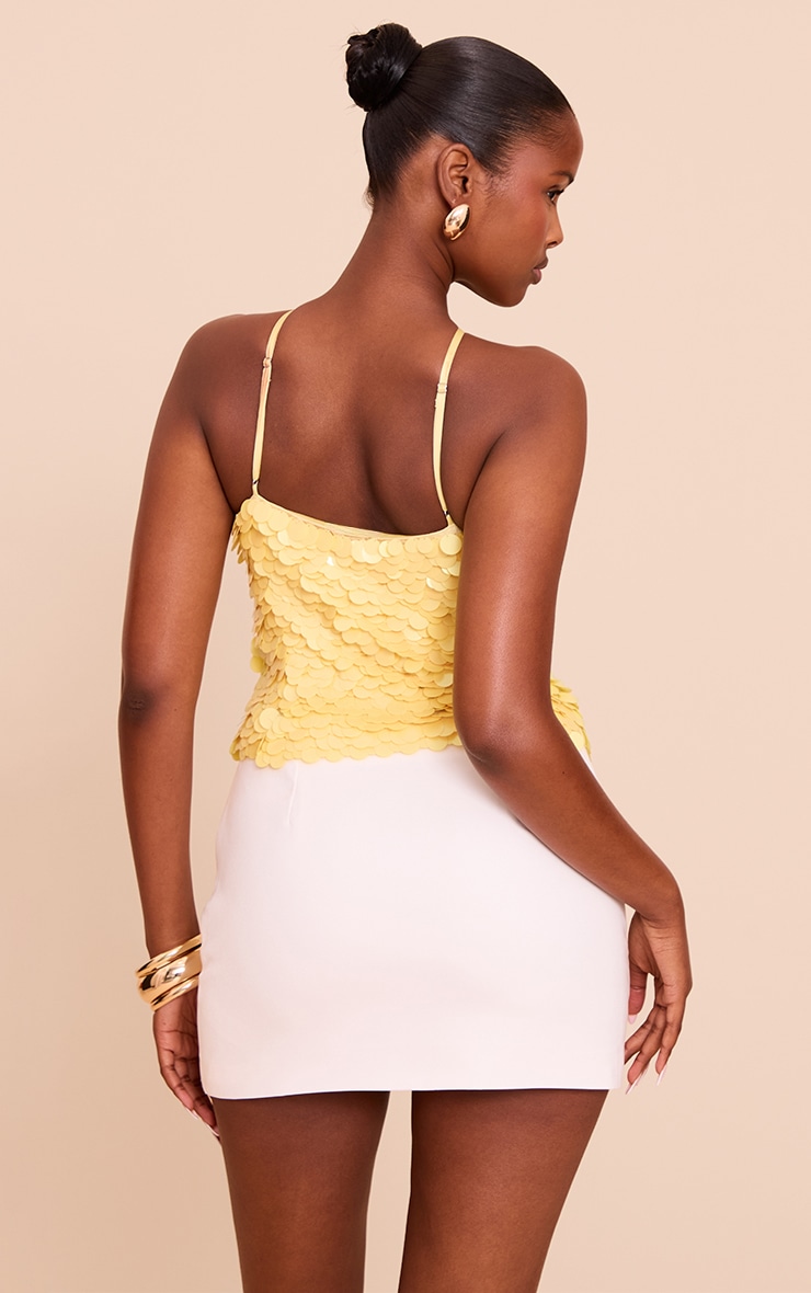 Lemon Premium Large Shell Sequin Halterneck Top image 2