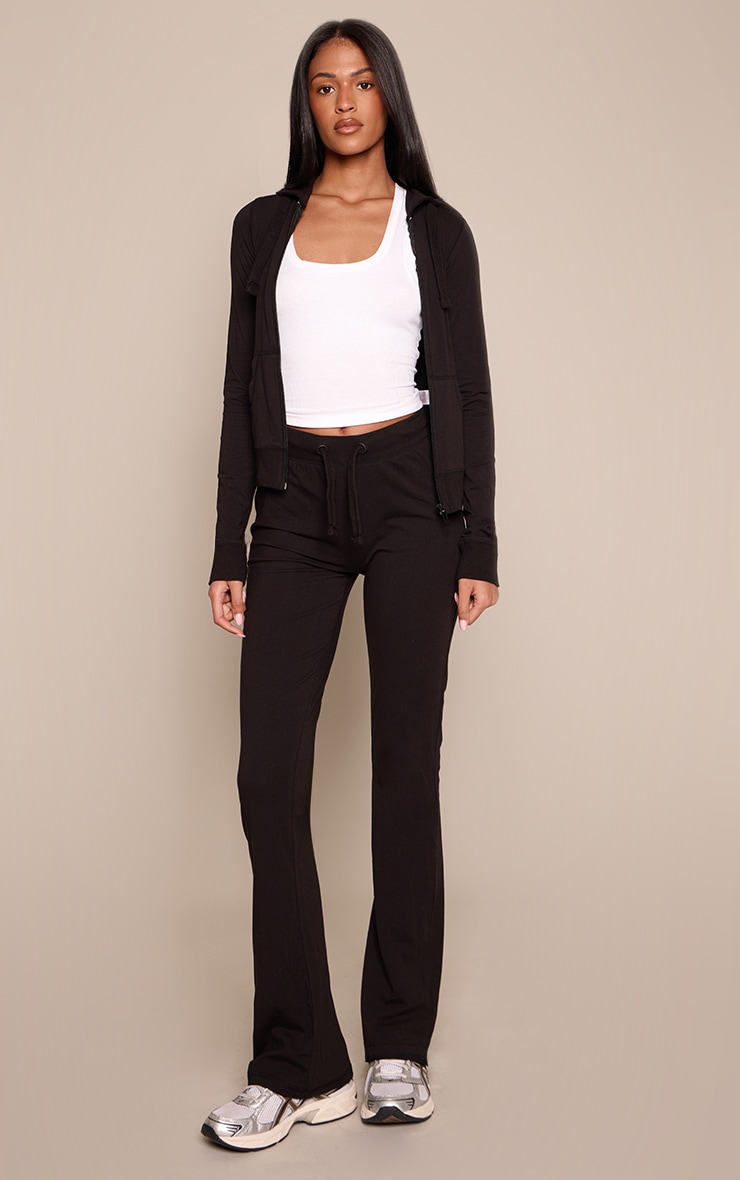 Tall Black Zip Up Fitted Track Jacket image 3