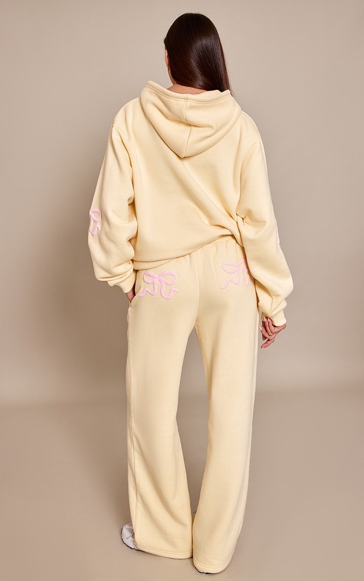 Butter Yellow Bow Puff Print Straight Leg Joggers image 3
