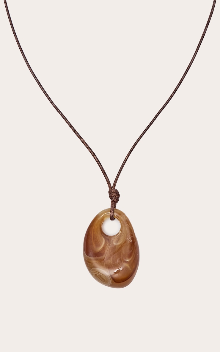 Smokey Brown Resin Pendant Necklace image 3