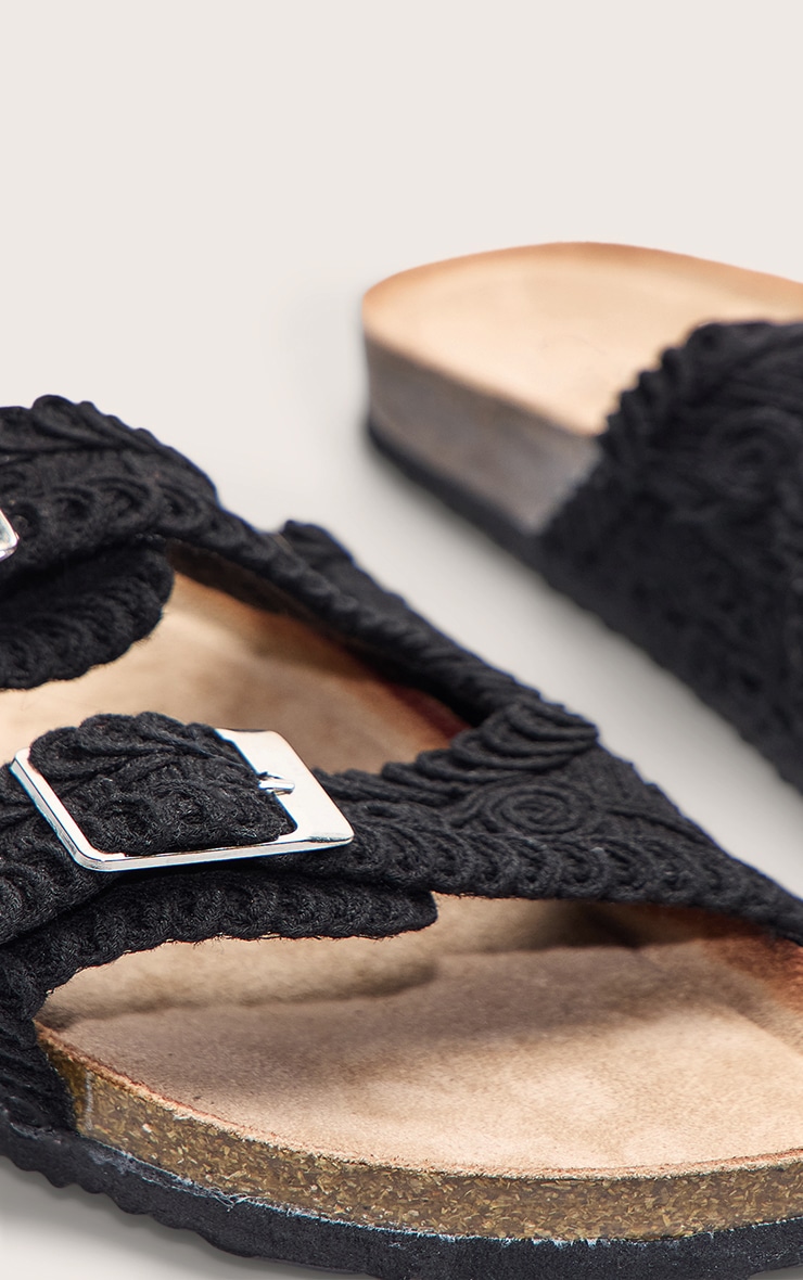 Sandales à assise plantaire en maille tricot noire image 4