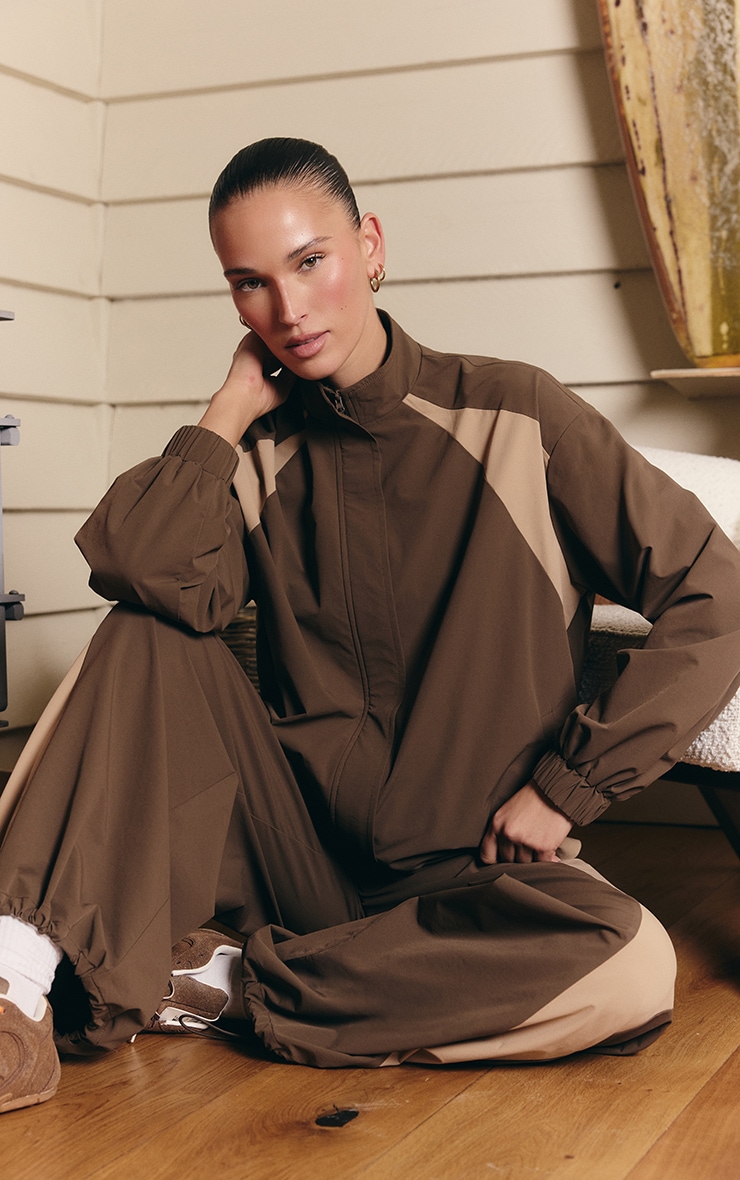 PLT Chocolate Shell Wide Leg Track Pants image 4