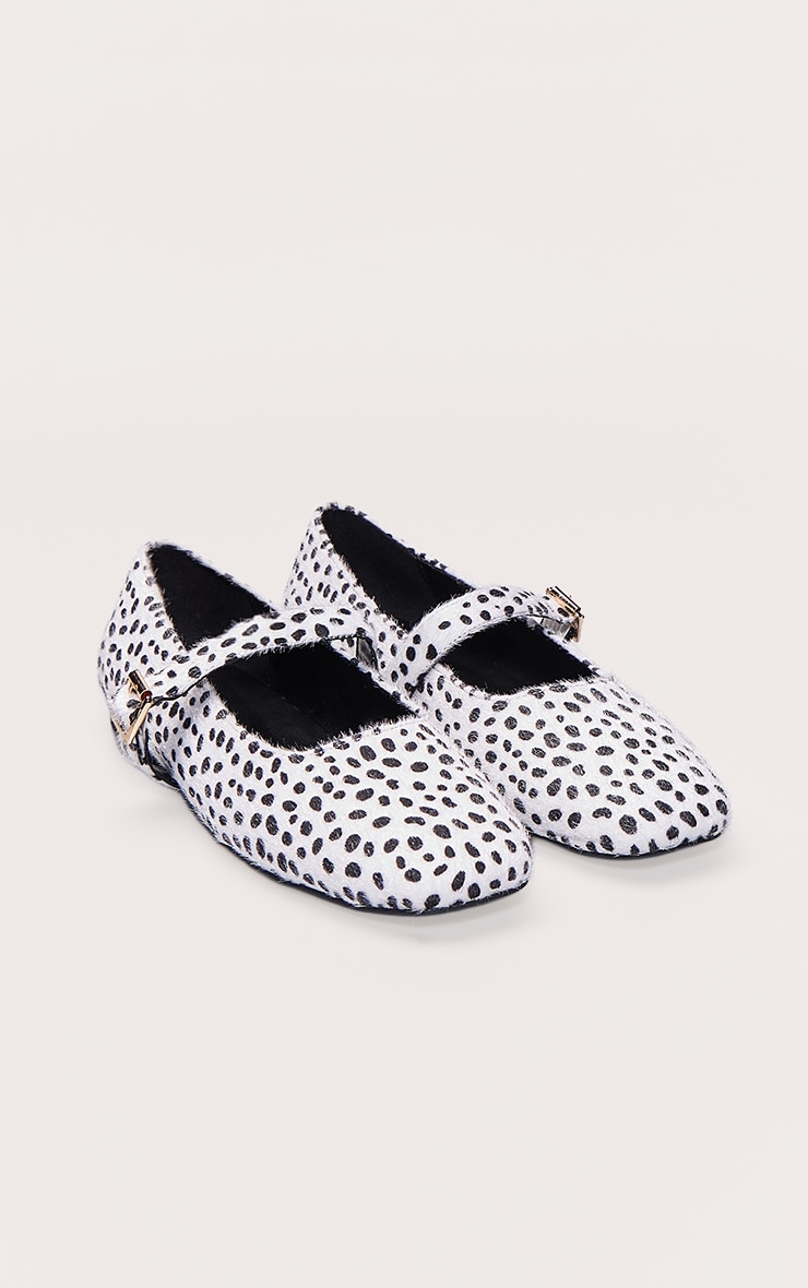 Multi Dalmatian Square Toe Buckle Ballet Flats image 3