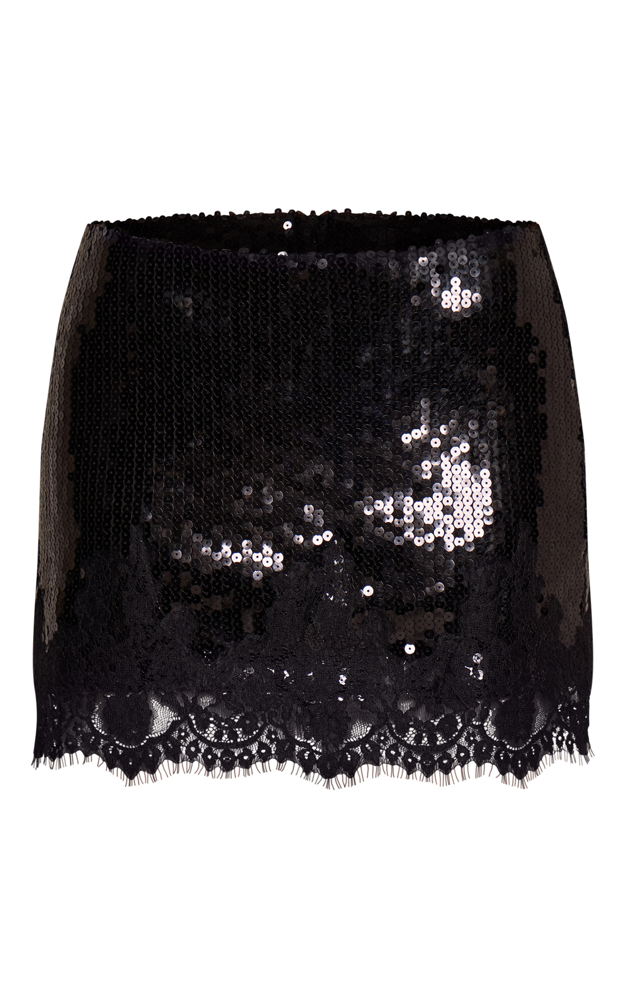 Black Sequin Lace Mini Skirt  image 6