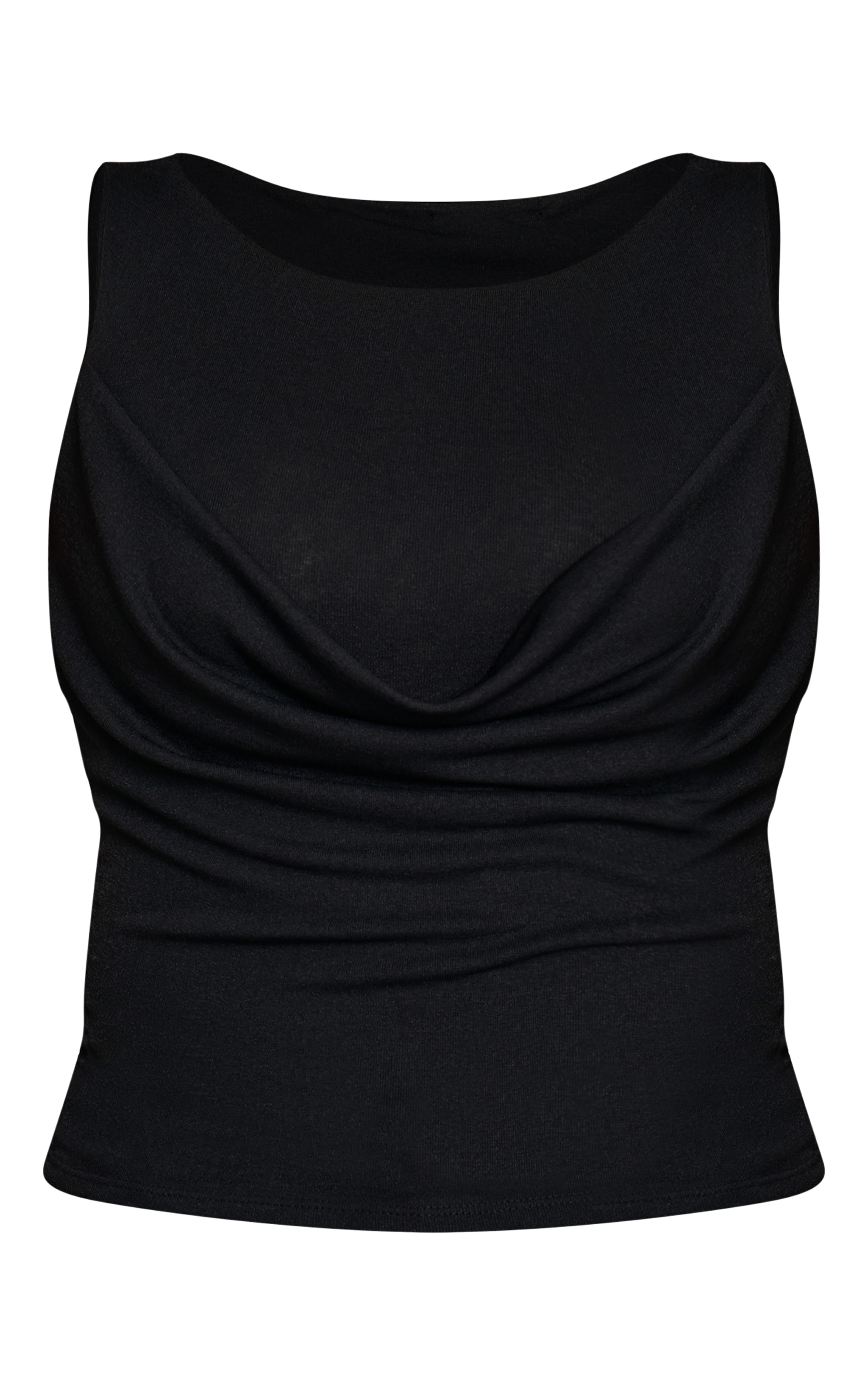 Black Burnout Mesh Drape Detail Long Top image 5