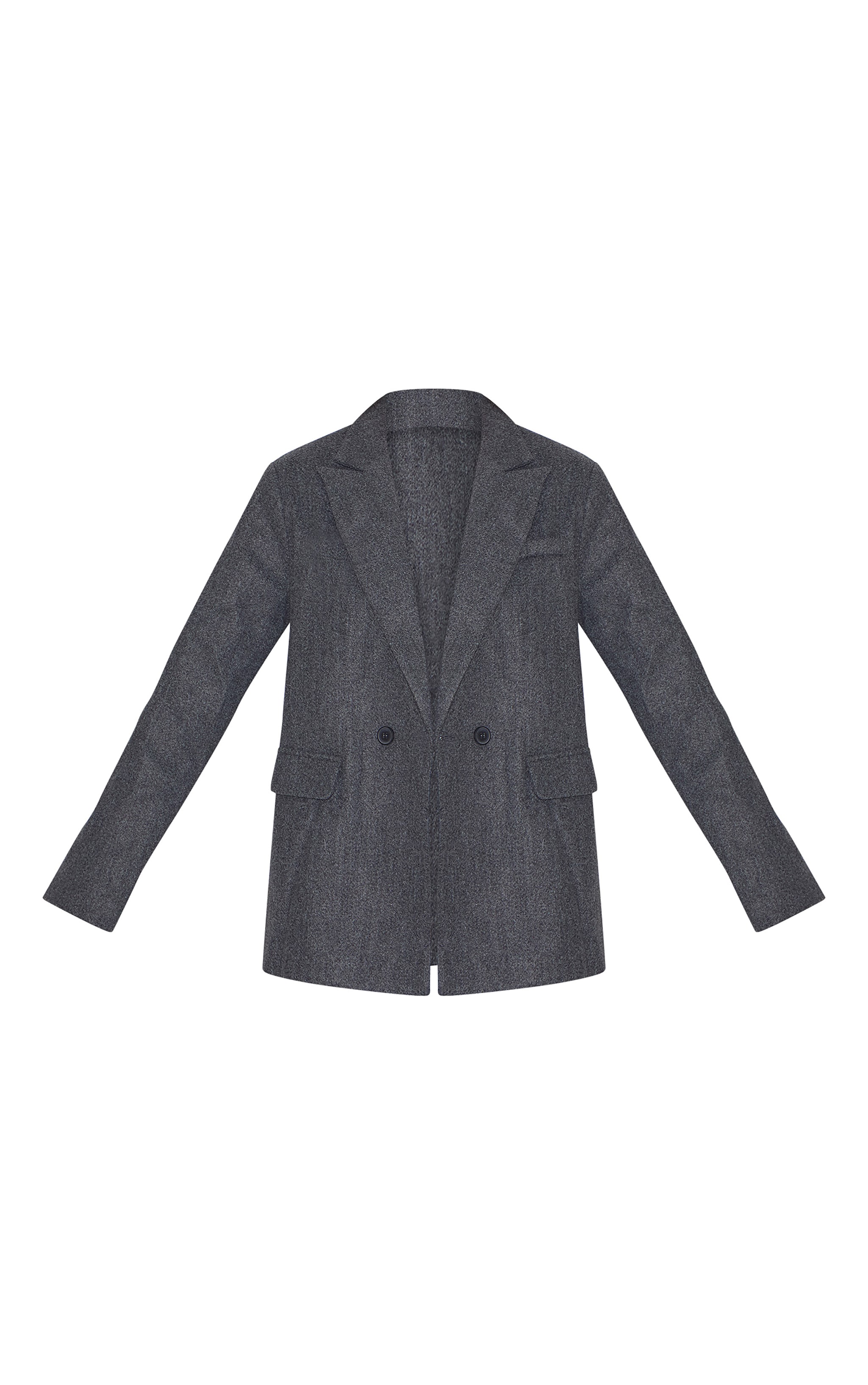 Grey Wool Look Double Breasted Blazer image 5