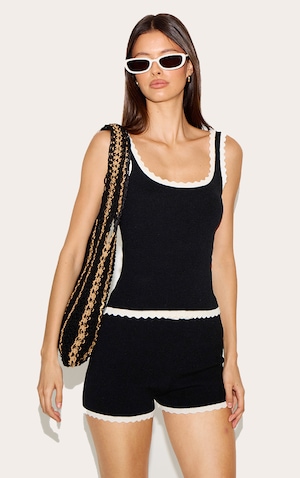 Scallop Edge Knit Top main image 1