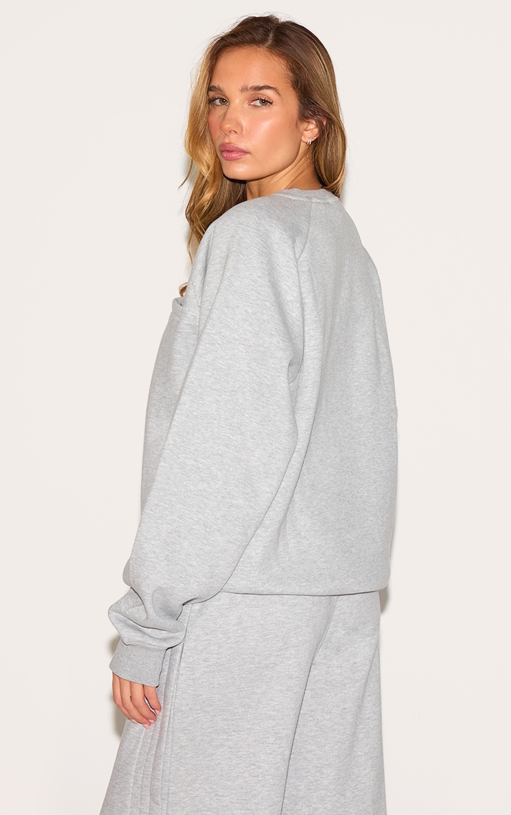 Ash Grey Oversized Pocket Detail Sweatshirt image 2