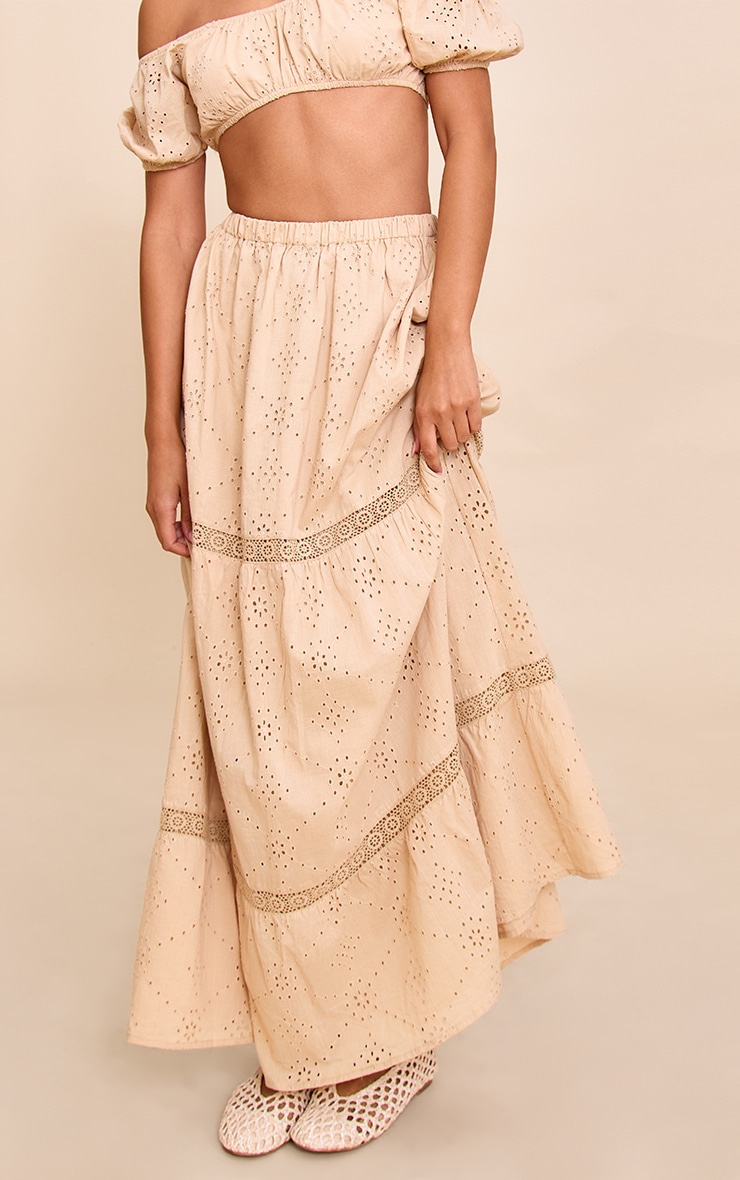 Sand Broderie Floaty Maxi Skirt image 2