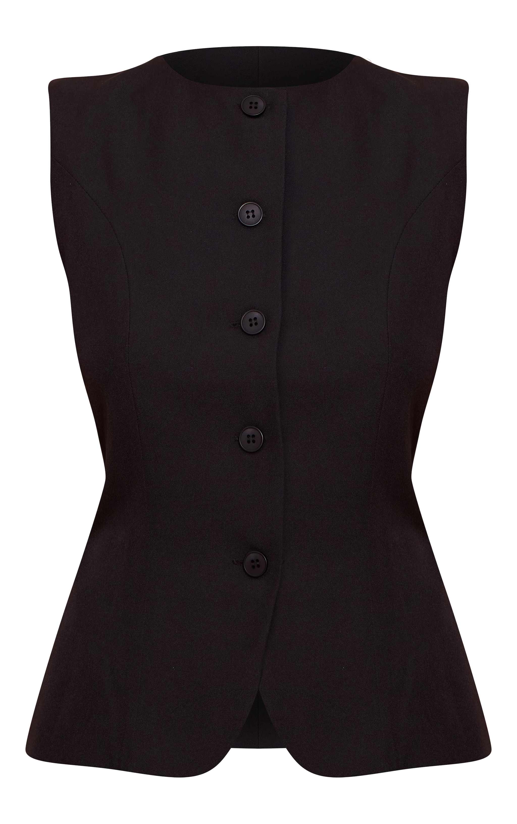 Black Woven Button Down Overlay Playsuit image 5