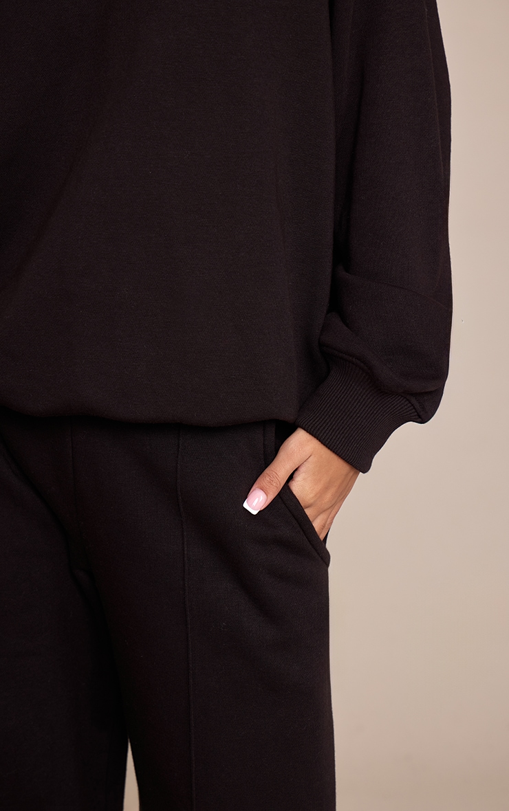Petite Black Popper Button Cuffed Joggers image 4