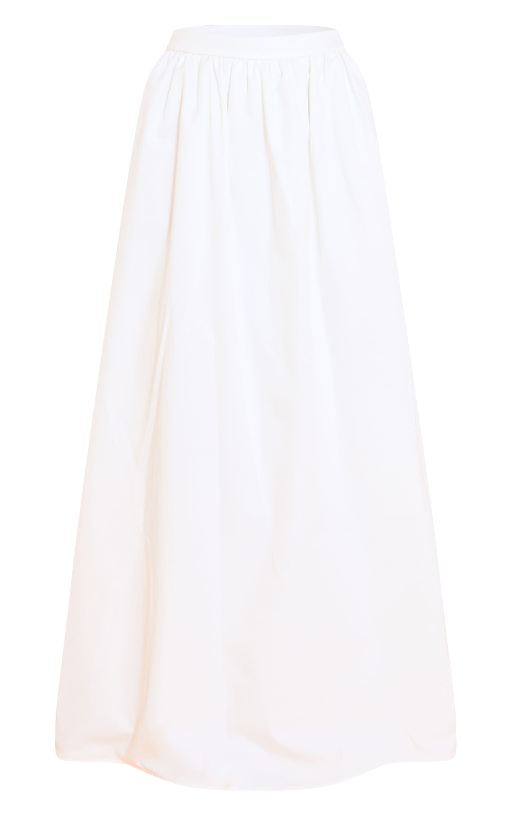 White Woven Band Detail Pleated Maxi Skirt image 5