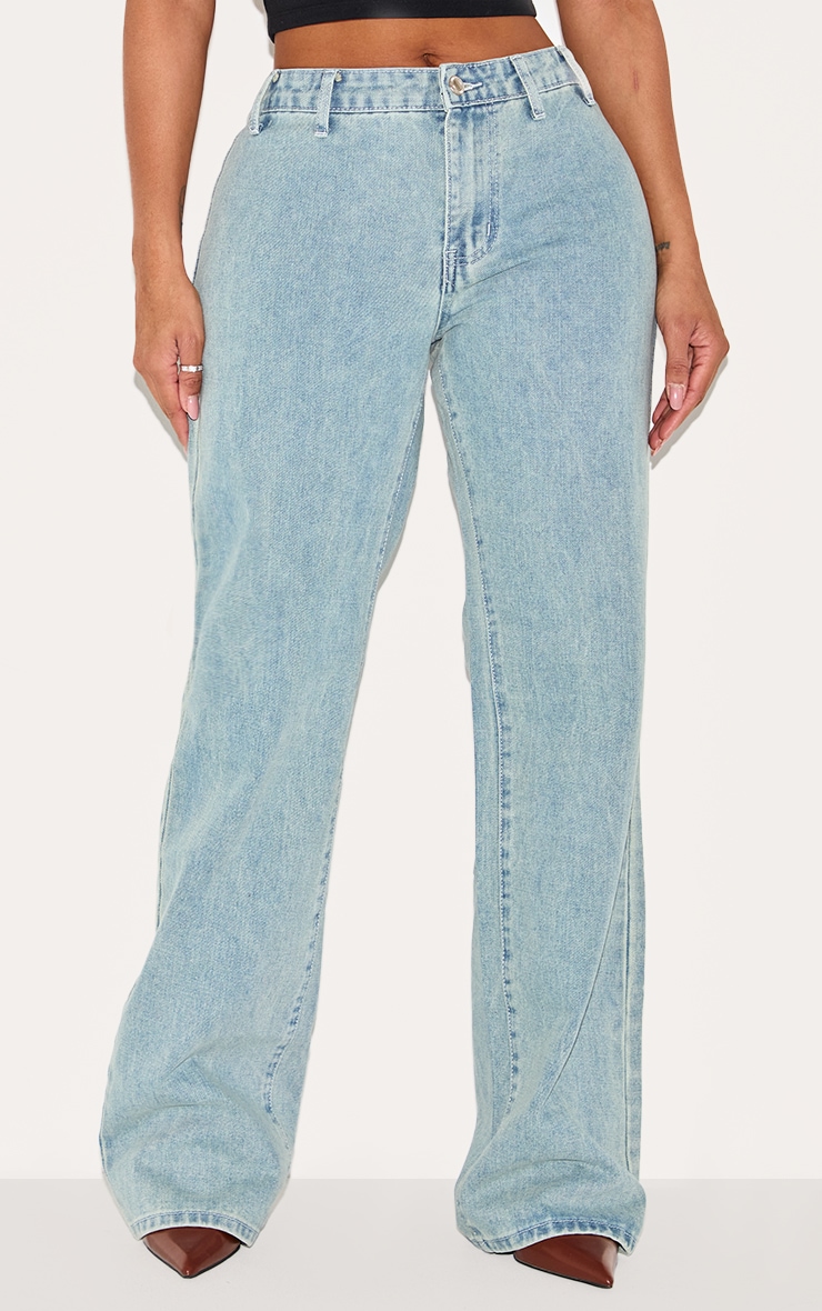 Shape Light Blue Wash Denim Wide Leg Jeans image 2