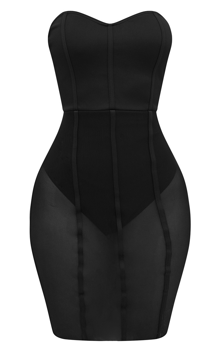 black bandeau dress pretty little thing