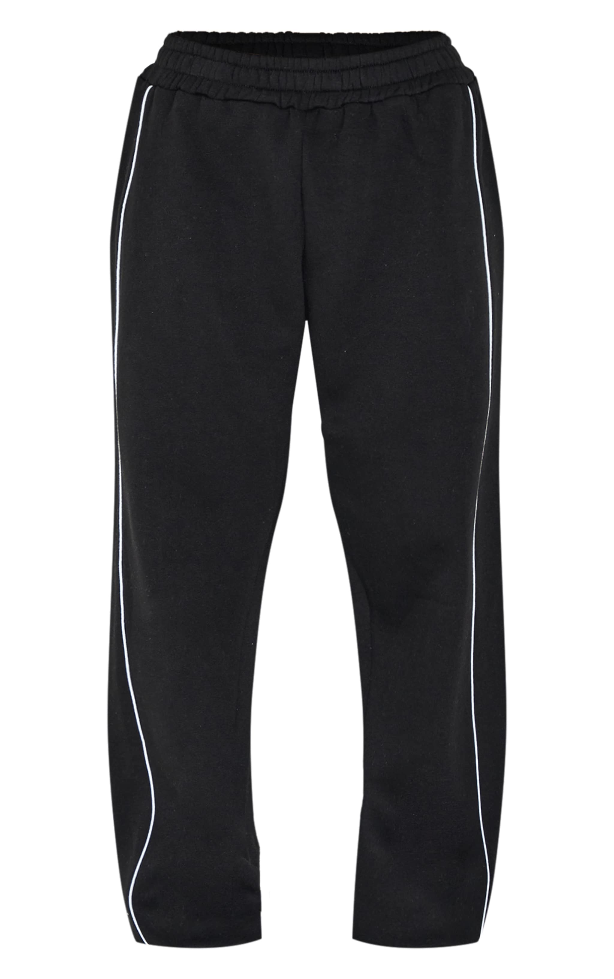  Petite Black Piping Detail Joggers image 5