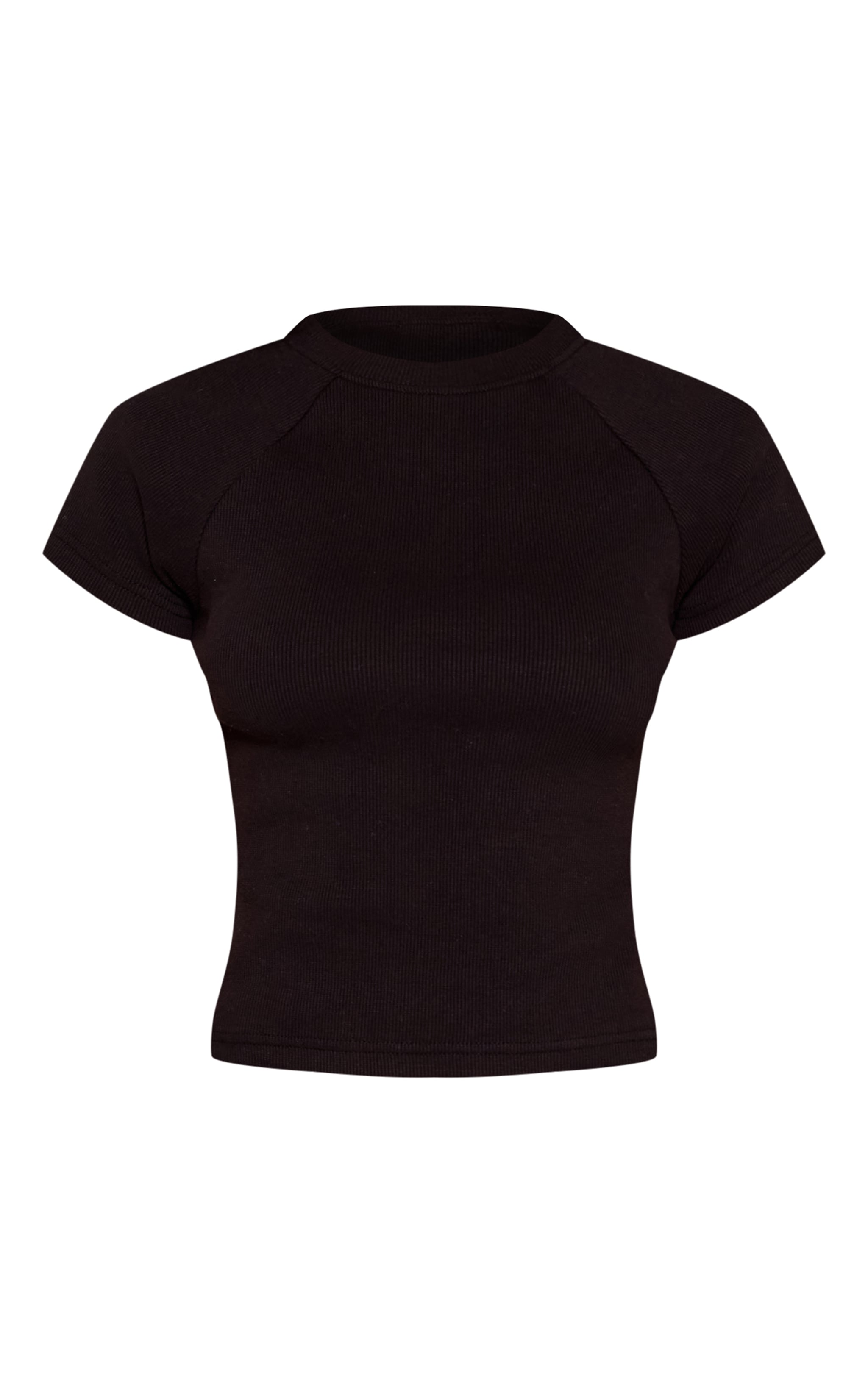 Petite Black Rib Fitted Baby T-Shirt  image 5