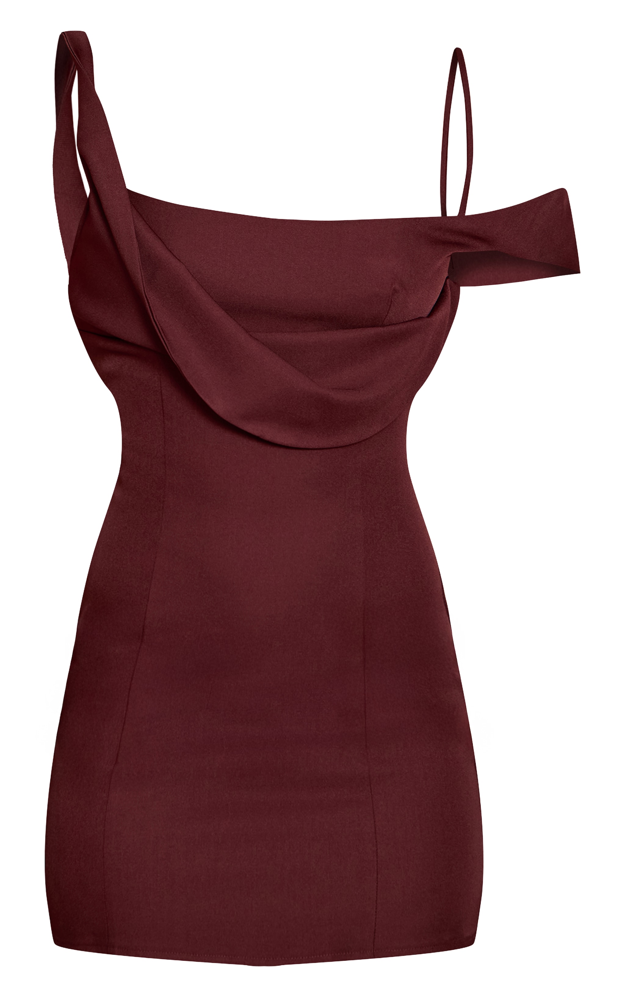 Plum Woven Drape Mini Dress image 5